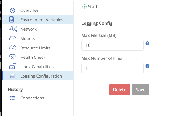 Container Logging Configuration